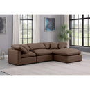 Meridian Indulge Brown Vegan Leather Modular Sectional IMAGE 2