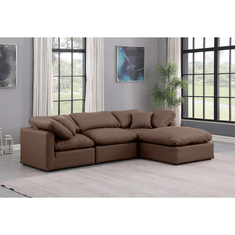 Meridian Indulge Brown Vegan Leather Modular Sectional IMAGE 2