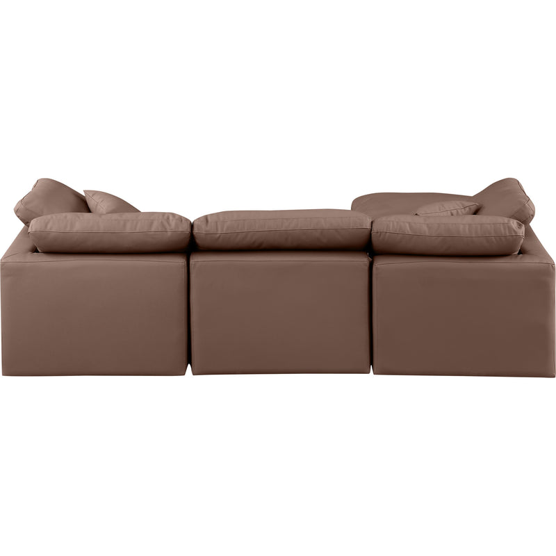 Meridian Indulge Brown Vegan Leather Modular Sectional IMAGE 3
