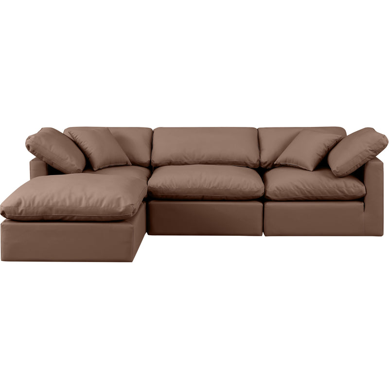 Meridian Indulge Brown Vegan Leather Modular Sectional IMAGE 4