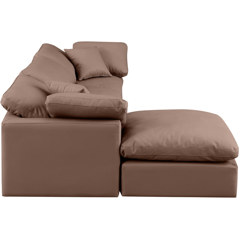 Meridian Indulge Brown Vegan Leather Modular Sectional IMAGE 5