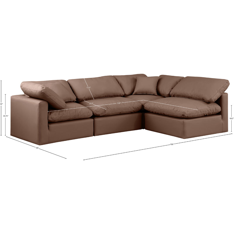 Meridian Indulge Brown Vegan Leather Modular Sectional IMAGE 10