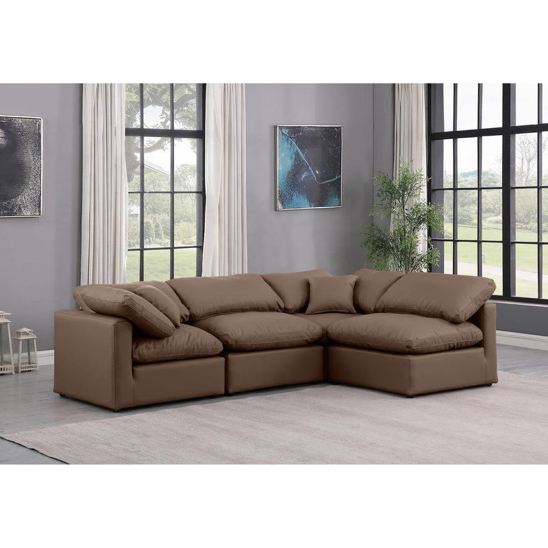 Meridian Indulge Brown Vegan Leather Modular Sectional IMAGE 2