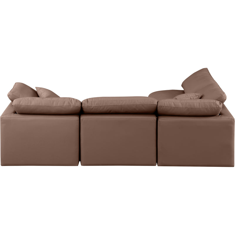 Meridian Indulge Brown Vegan Leather Modular Sectional IMAGE 3