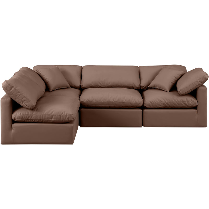 Meridian Indulge Brown Vegan Leather Modular Sectional IMAGE 4