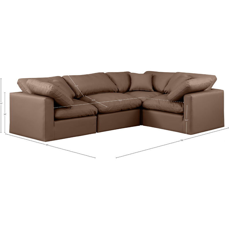 Meridian Indulge Brown Vegan Leather Modular Sectional IMAGE 10