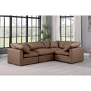 Meridian Indulge Brown Vegan Leather Modular Sectional IMAGE 2