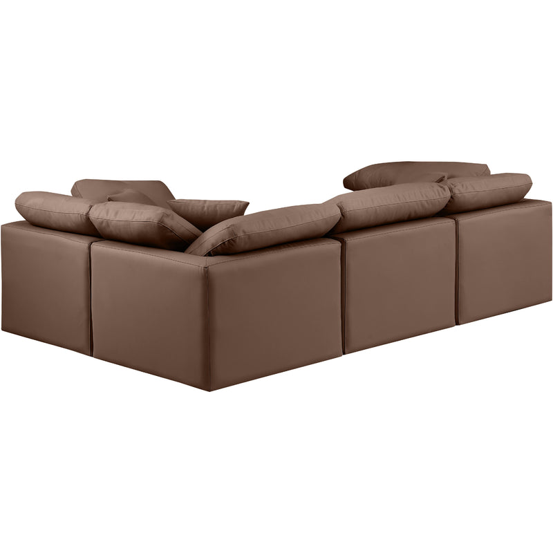 Meridian Indulge Brown Vegan Leather Modular Sectional IMAGE 3