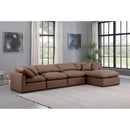 Meridian Indulge Brown Vegan Leather Modular Sectional IMAGE 2