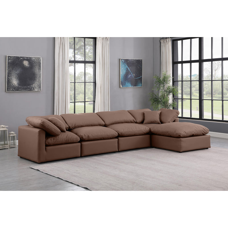 Meridian Indulge Brown Vegan Leather Modular Sectional IMAGE 2