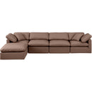 Meridian Indulge Brown Vegan Leather Modular Sectional IMAGE 4