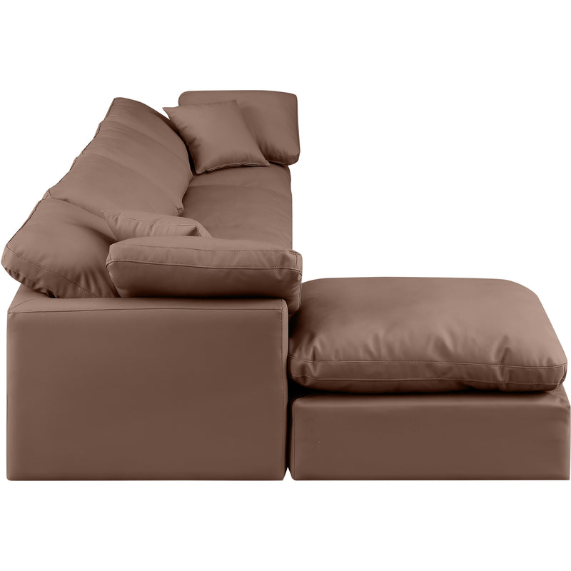 Meridian Indulge Brown Vegan Leather Modular Sectional IMAGE 5