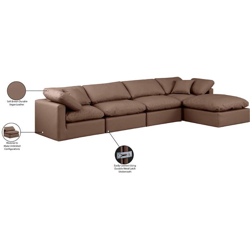 Meridian Indulge Brown Vegan Leather Modular Sectional IMAGE 8