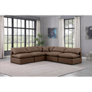 Meridian Indulge Brown Vegan Leather Modular Sectional IMAGE 2