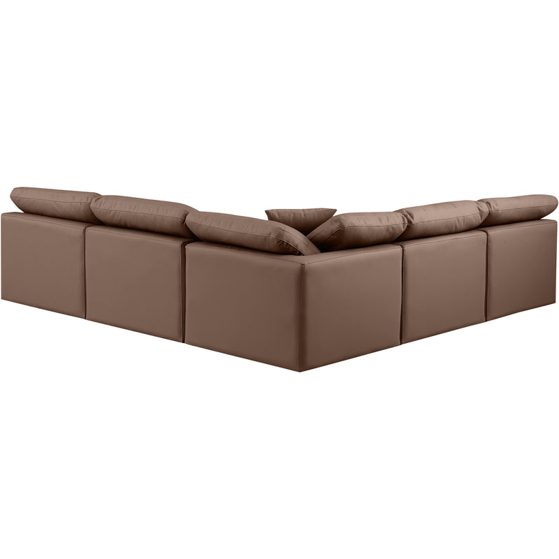 Meridian Indulge Brown Vegan Leather Modular Sectional IMAGE 3