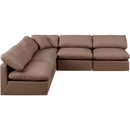 Meridian Indulge Brown Vegan Leather Modular Sectional IMAGE 4