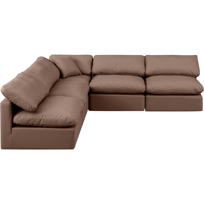 Meridian Indulge Brown Vegan Leather Modular Sectional IMAGE 4
