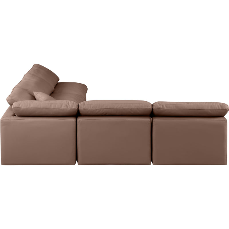 Meridian Indulge Brown Vegan Leather Modular Sectional IMAGE 5