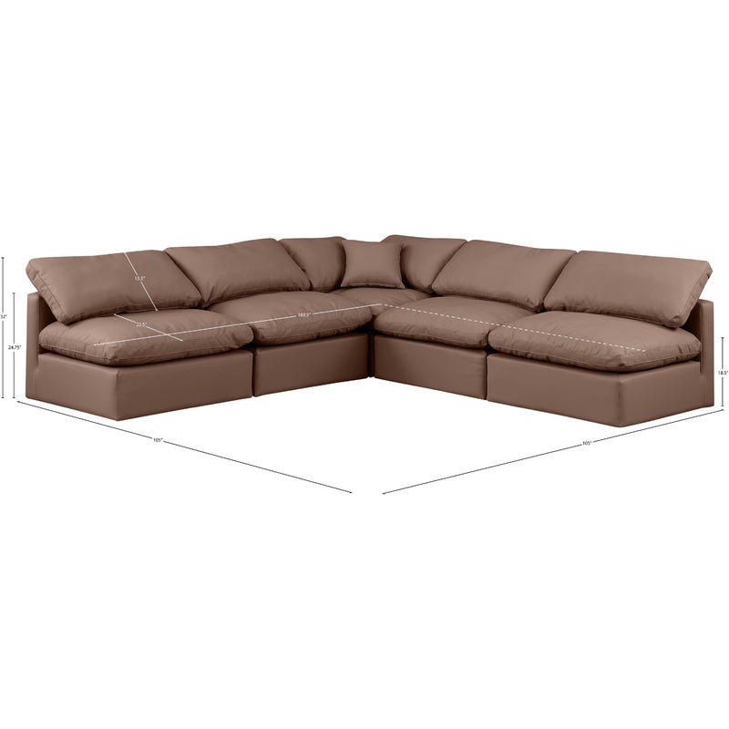 Meridian Indulge Brown Vegan Leather Modular Sectional IMAGE 9