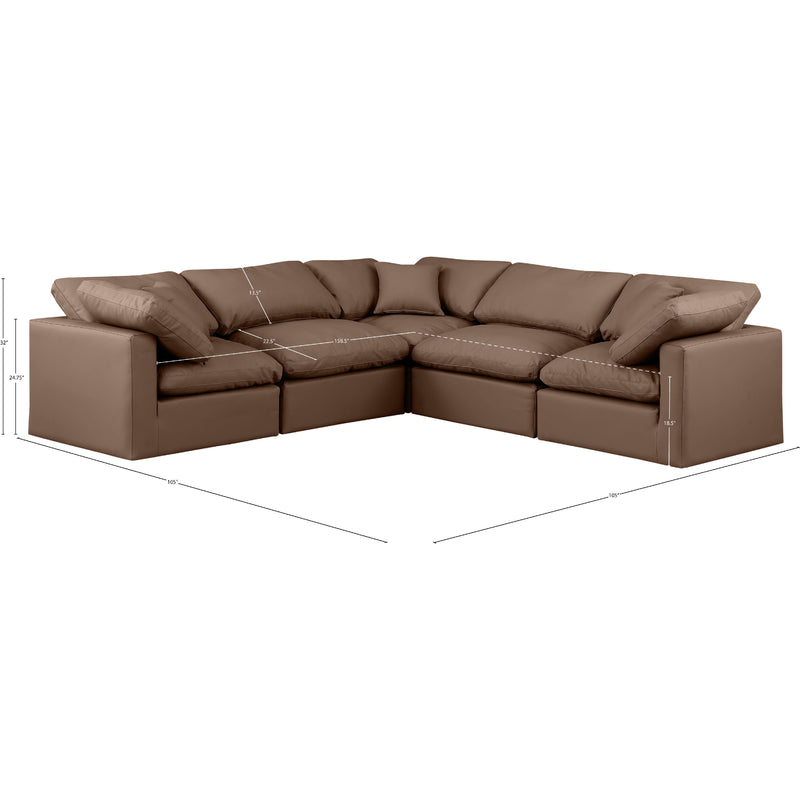 Meridian Indulge Brown Vegan Leather Modular Sectional IMAGE 10