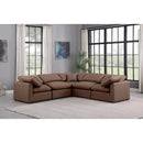 Meridian Indulge Brown Vegan Leather Modular Sectional IMAGE 2
