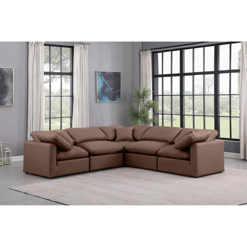 Meridian Indulge Brown Vegan Leather Modular Sectional IMAGE 2