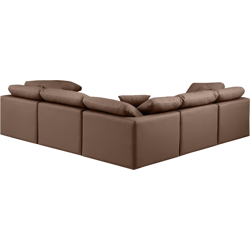 Meridian Indulge Brown Vegan Leather Modular Sectional IMAGE 3