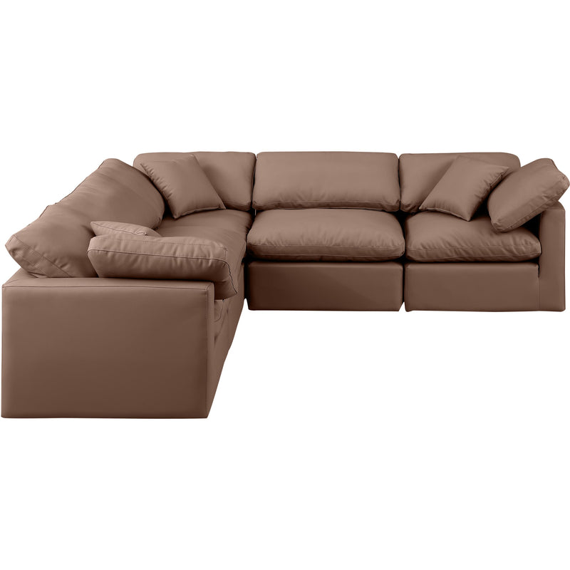 Meridian Indulge Brown Vegan Leather Modular Sectional IMAGE 4