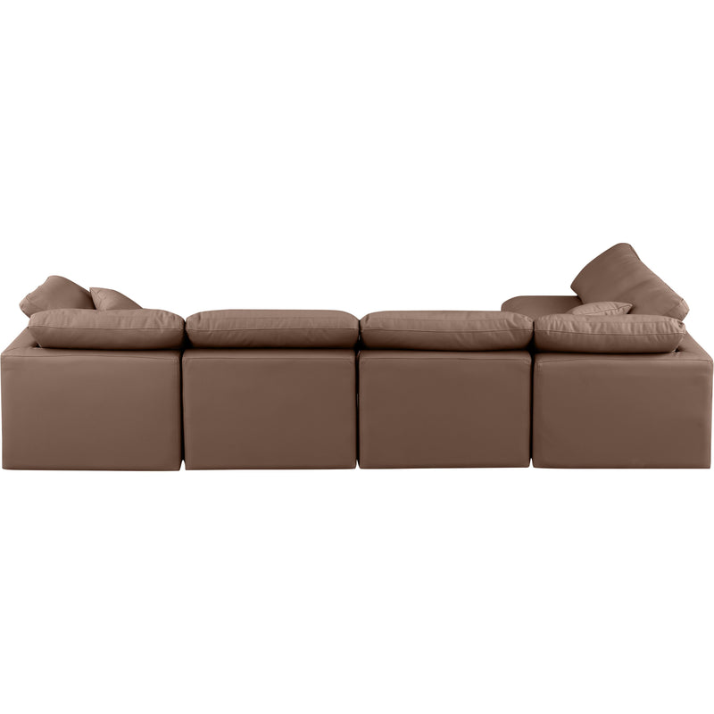 Meridian Indulge Brown Vegan Leather Modular Sectional IMAGE 3