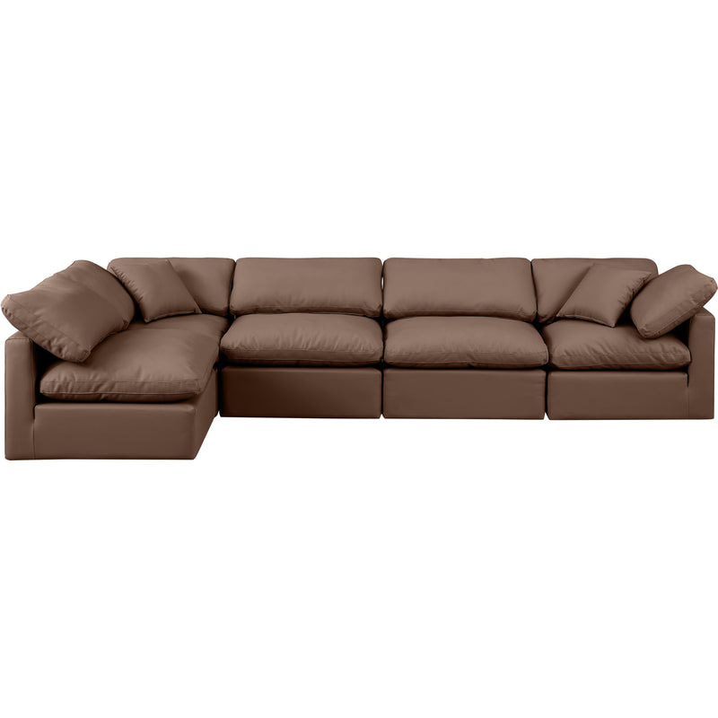 Meridian Indulge Brown Vegan Leather Modular Sectional IMAGE 4