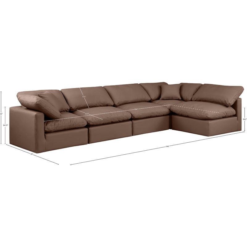 Meridian Indulge Brown Vegan Leather Modular Sectional IMAGE 9