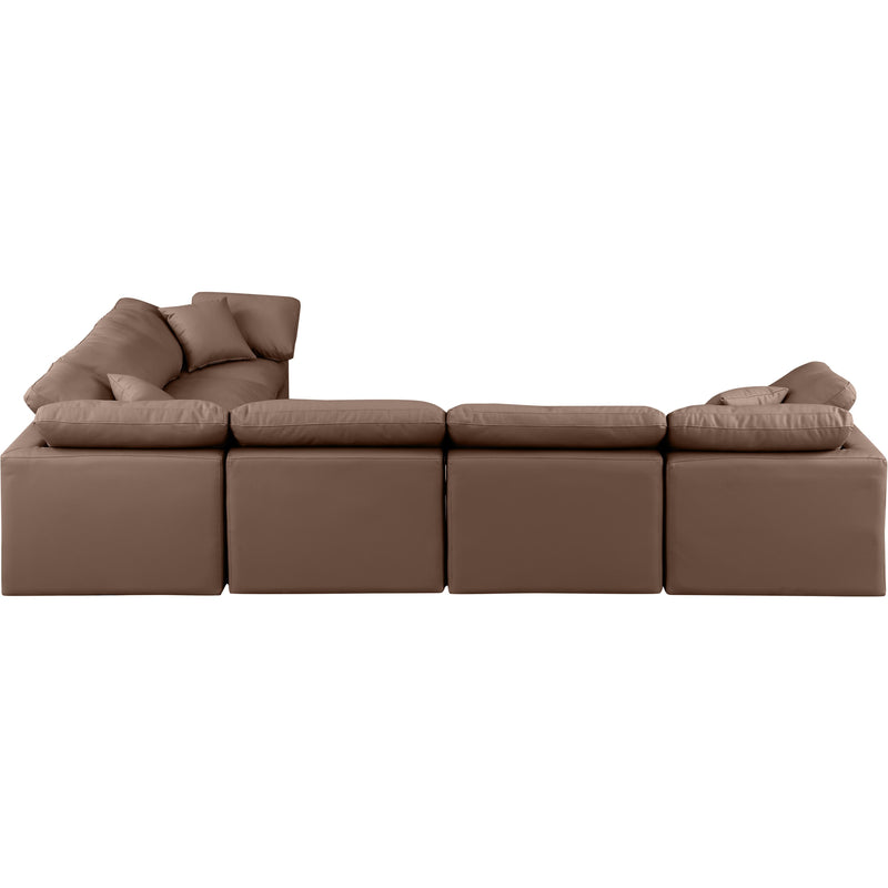 Meridian Indulge Brown Vegan Leather Modular Sectional IMAGE 3