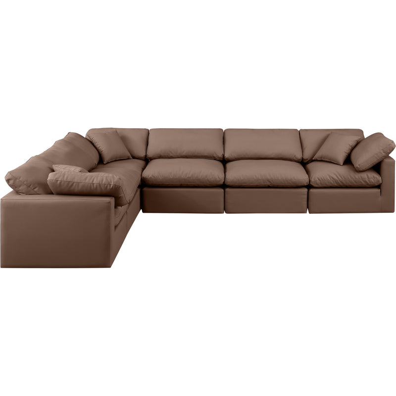 Meridian Indulge Brown Vegan Leather Modular Sectional IMAGE 4