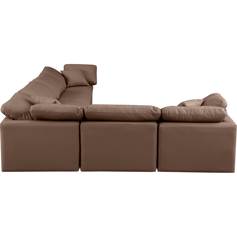 Meridian Indulge Brown Vegan Leather Modular Sectional IMAGE 5