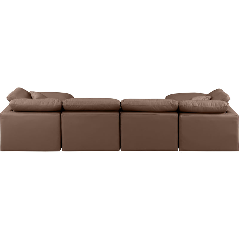 Meridian Indulge Brown Vegan Leather Modular Sectional IMAGE 3