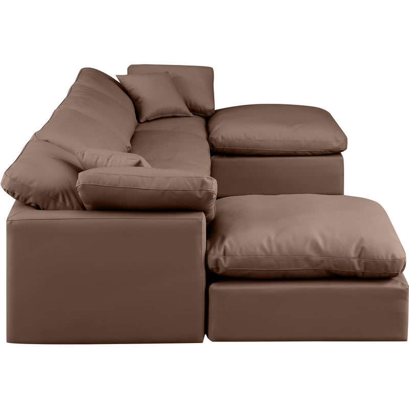 Meridian Indulge Brown Vegan Leather Modular Sectional IMAGE 5