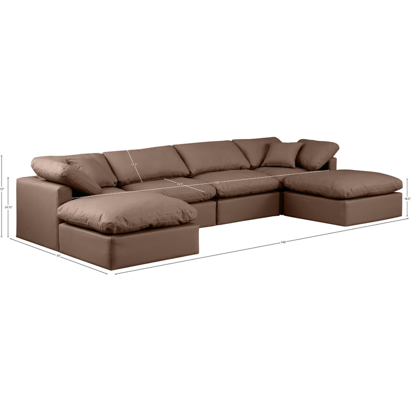 Meridian Indulge Brown Vegan Leather Modular Sectional IMAGE 8