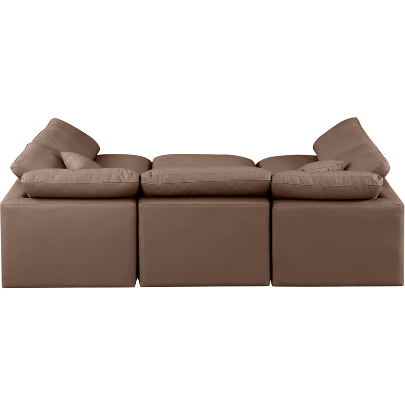 Meridian Indulge Brown Vegan Leather Modular Sectional IMAGE 3