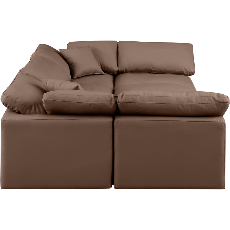 Meridian Indulge Brown Vegan Leather Modular Sectional IMAGE 5