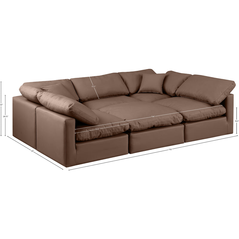 Meridian Indulge Brown Vegan Leather Modular Sectional IMAGE 9