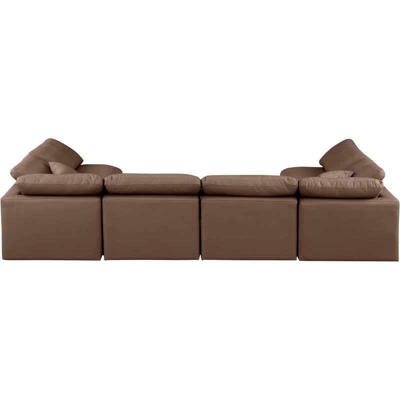 Meridian Indulge Brown Vegan Leather Modular Sectional IMAGE 3