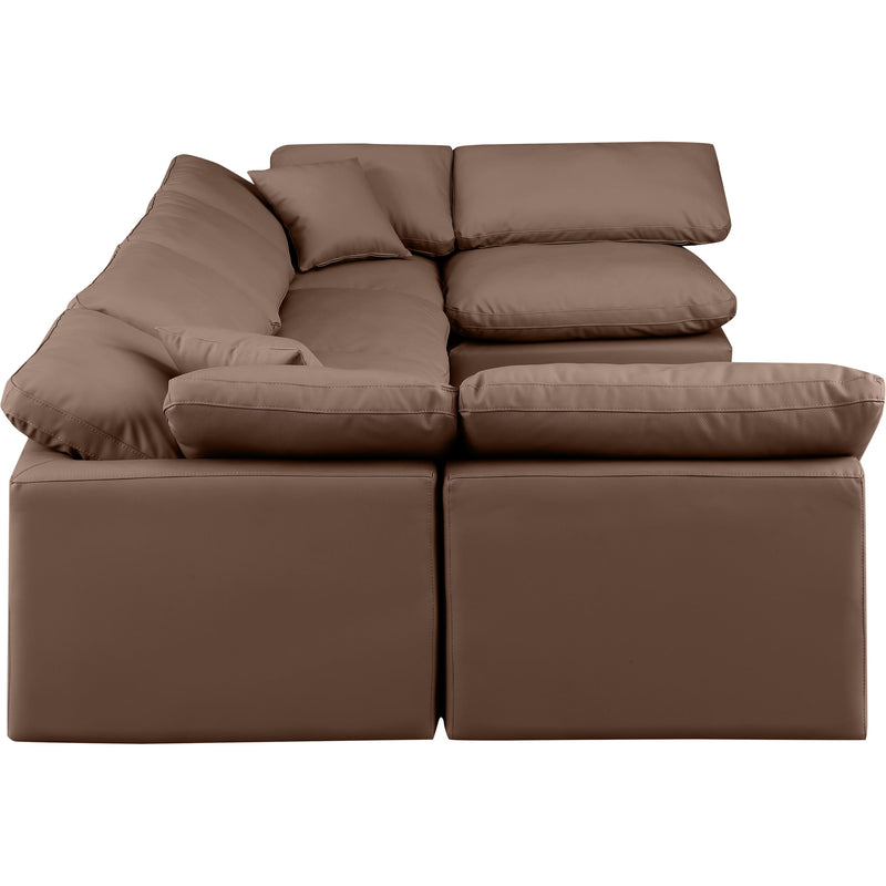 Meridian Indulge Brown Vegan Leather Modular Sectional IMAGE 5