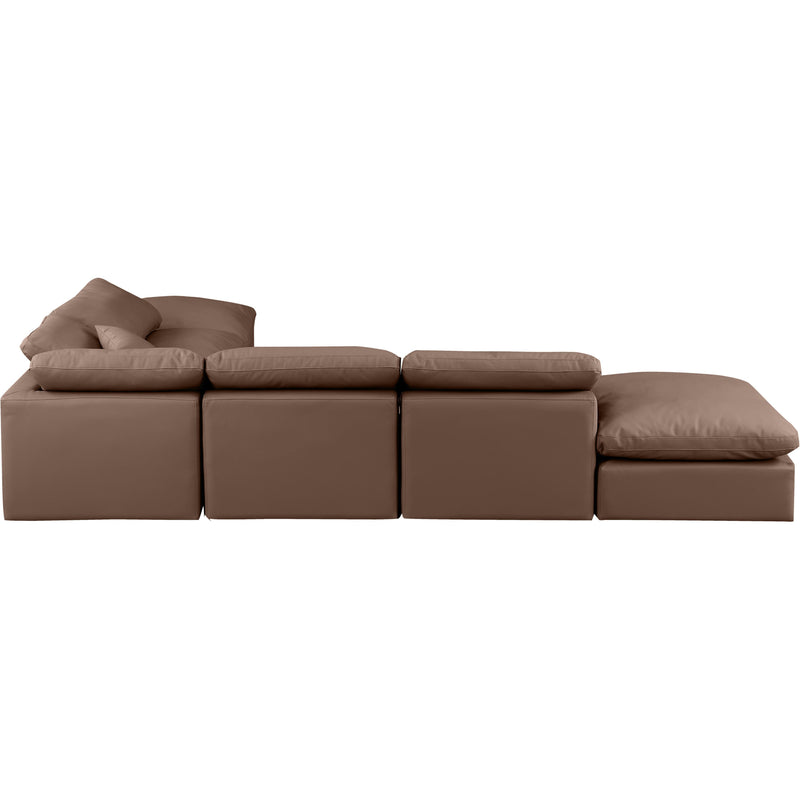 Meridian Indulge Brown Vegan Leather Modular Sectional IMAGE 3