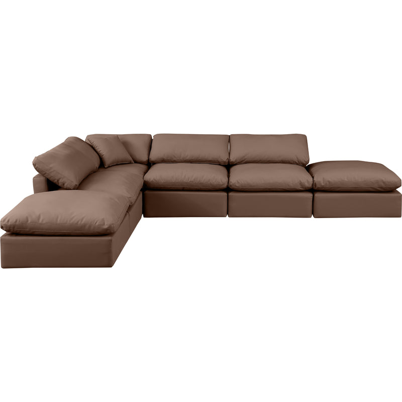 Meridian Indulge Brown Vegan Leather Modular Sectional IMAGE 4