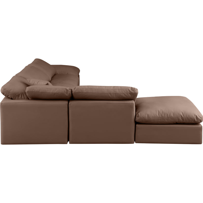 Meridian Indulge Brown Vegan Leather Modular Sectional IMAGE 5