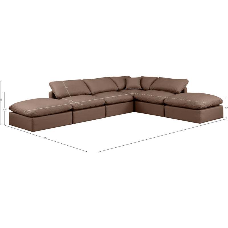 Meridian Indulge Brown Vegan Leather Modular Sectional IMAGE 9
