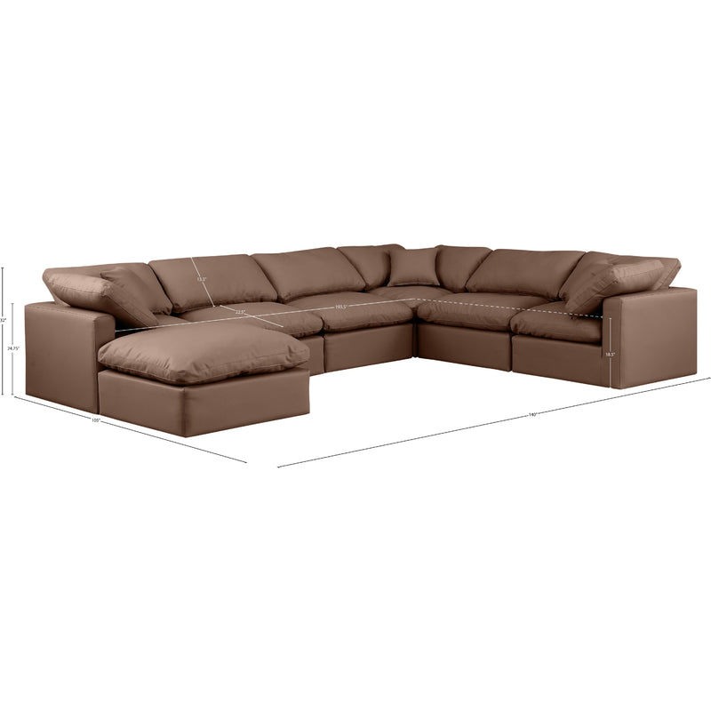 Meridian Indulge Brown Vegan Leather Modular Sectional IMAGE 10