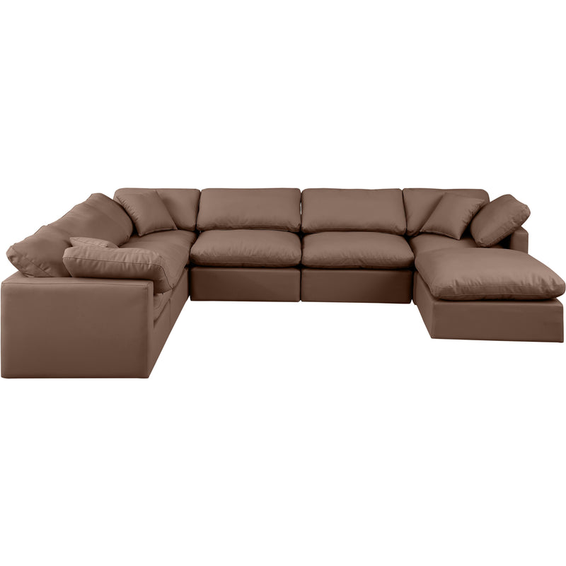 Meridian Indulge Brown Vegan Leather Modular Sectional IMAGE 4