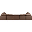Meridian Indulge Brown Vegan Leather Modular Sectional IMAGE 3