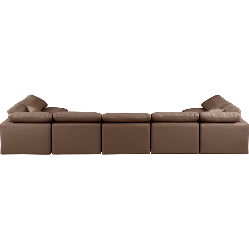 Meridian Indulge Brown Vegan Leather Modular Sectional IMAGE 3